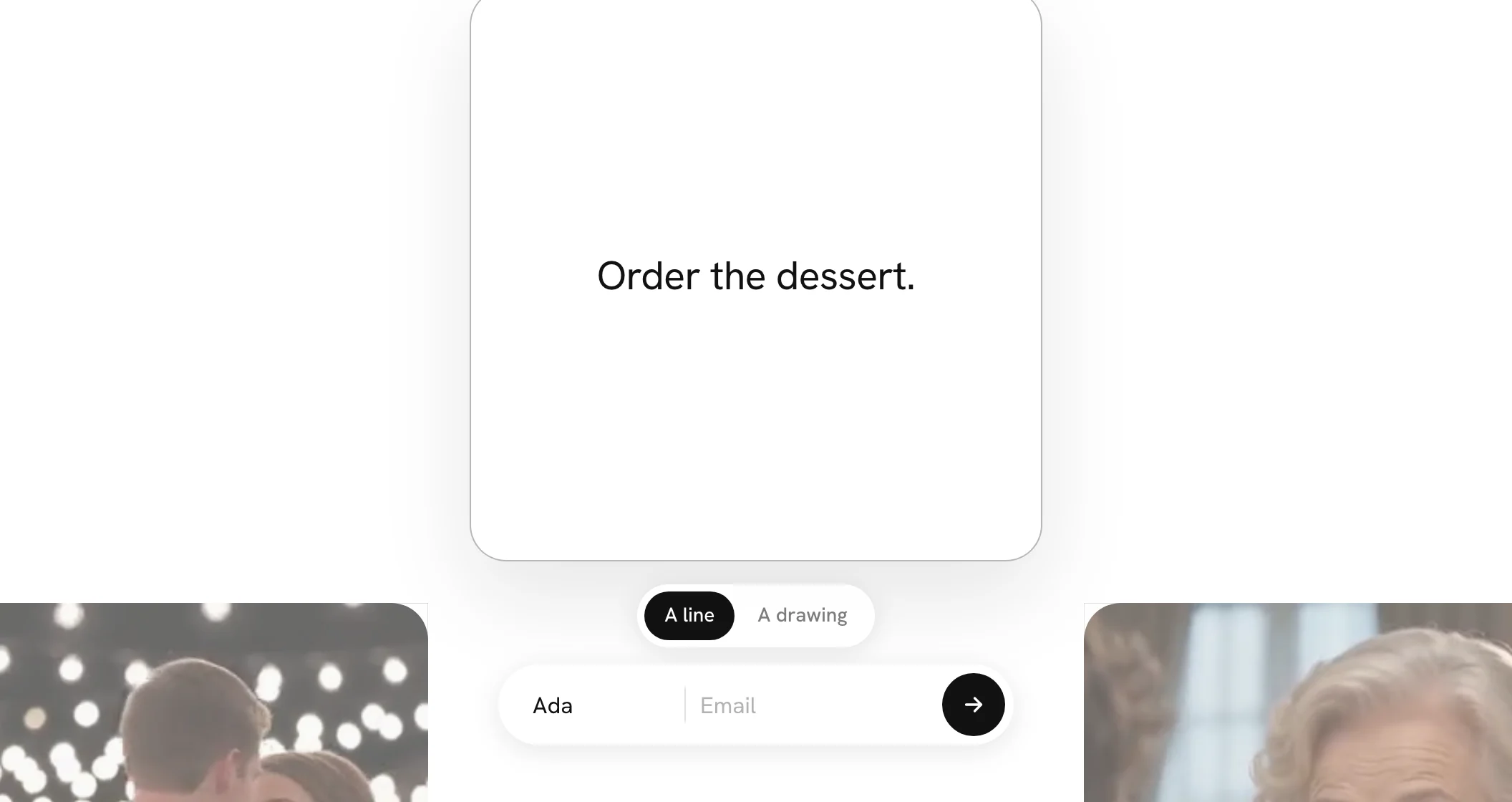 The square on the landing with a first name and an email under it, ready to add